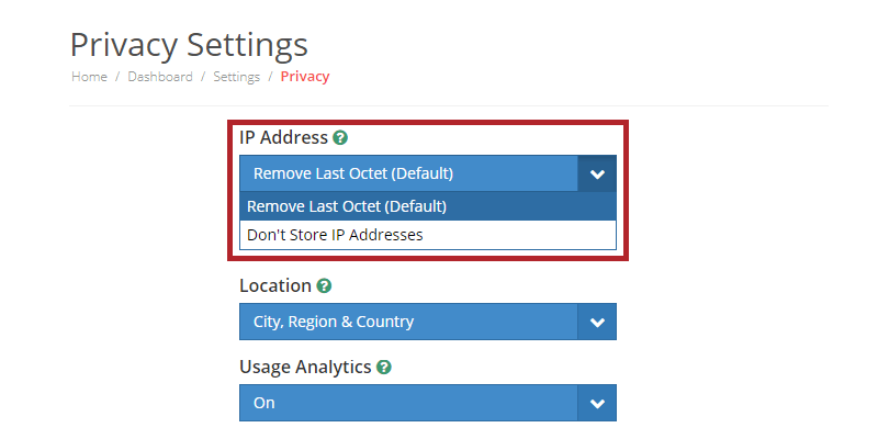 Privacy Tools - IP Address Settings