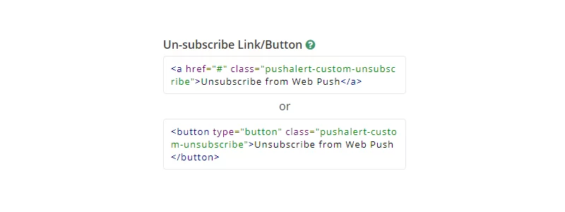 PushAlert - Custom Unsubscribe Link/Button