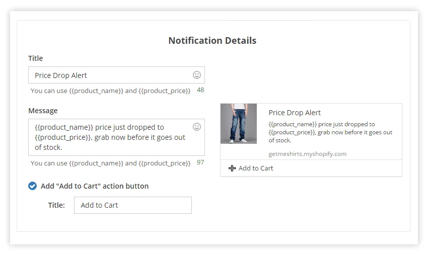 PushAlert Shopify Price Drop Notification